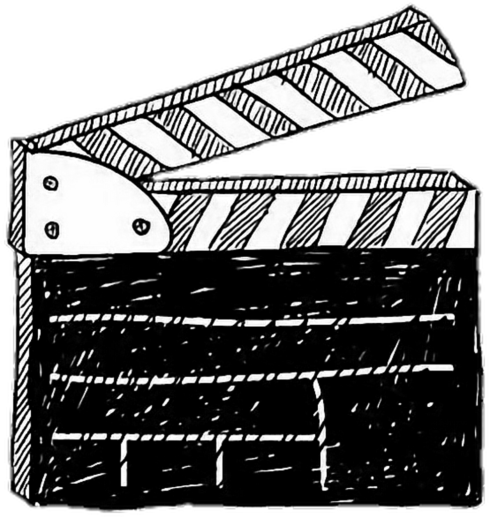 #overlays #overlay #cinerama #cinema #cine #actionfigure - Clapper Board Drawing Png (1024x1045), Png Download