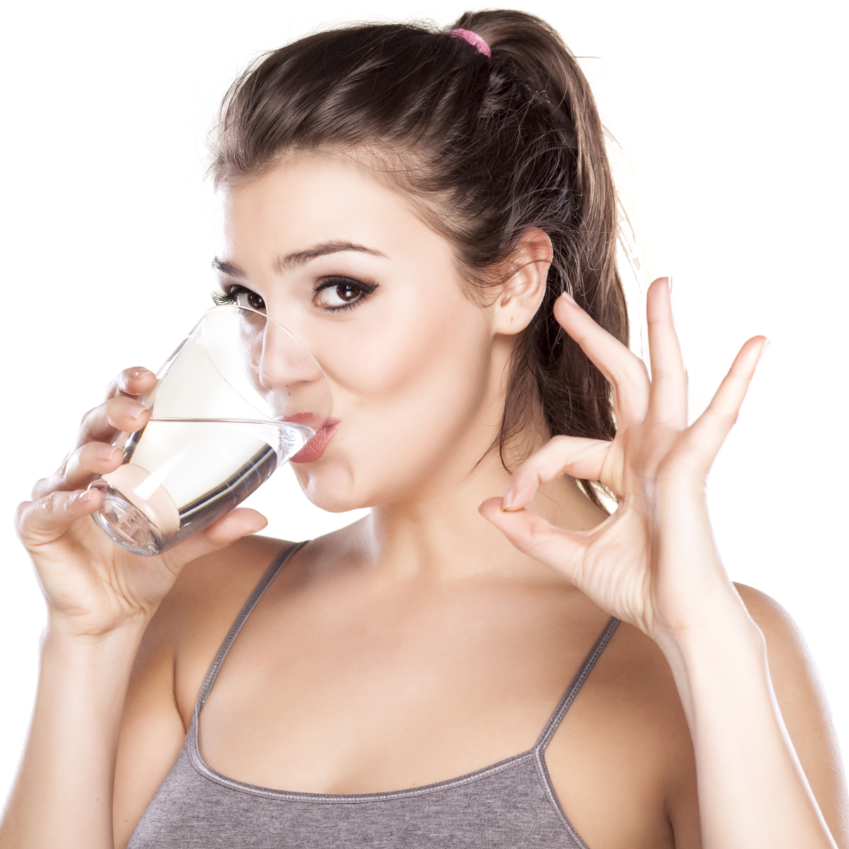 Look Better Naked™ - Beautiful Girl Drinking Water (1200x1200), Png Download