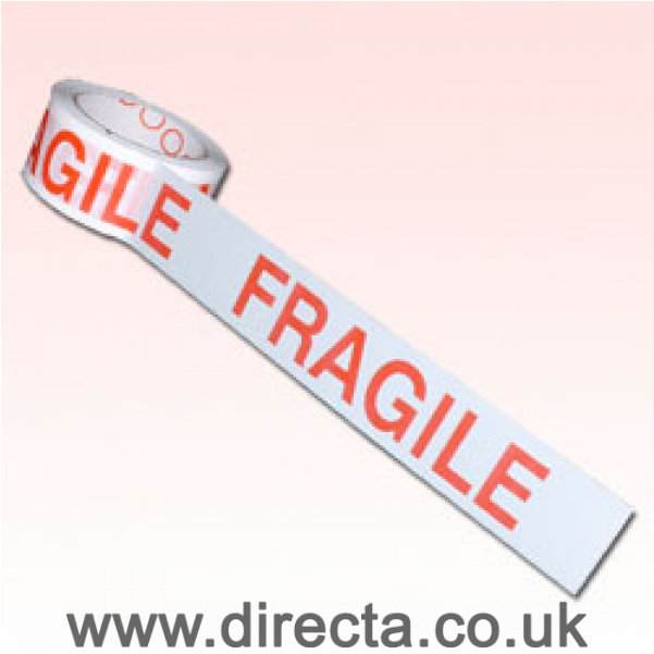 Fragile Printed Packaging Tape Red Text On White - Label (768x600), Png Download