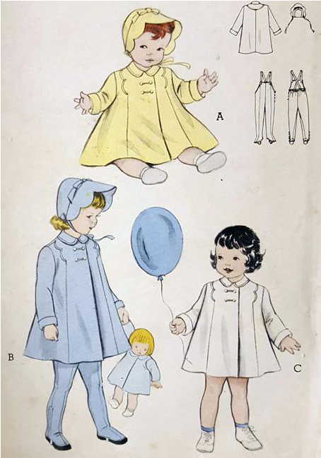 Vintage Sewing Pattern For 6 Month Old Baby Includes - Cartoon (648x648), Png Download