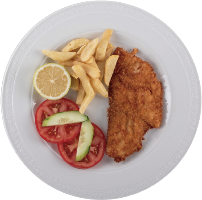 Escalope Con Papas Fritas - Fish And Chips (1600x900), Png Download