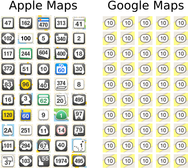 One Thing I Do Like About Apple Maps - Google Maps Legend Road Symbols (700x600), Png Download