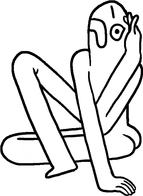 Nervous Monday Sticker By Clipart , Png Download - Line Art (483x661), Png Download