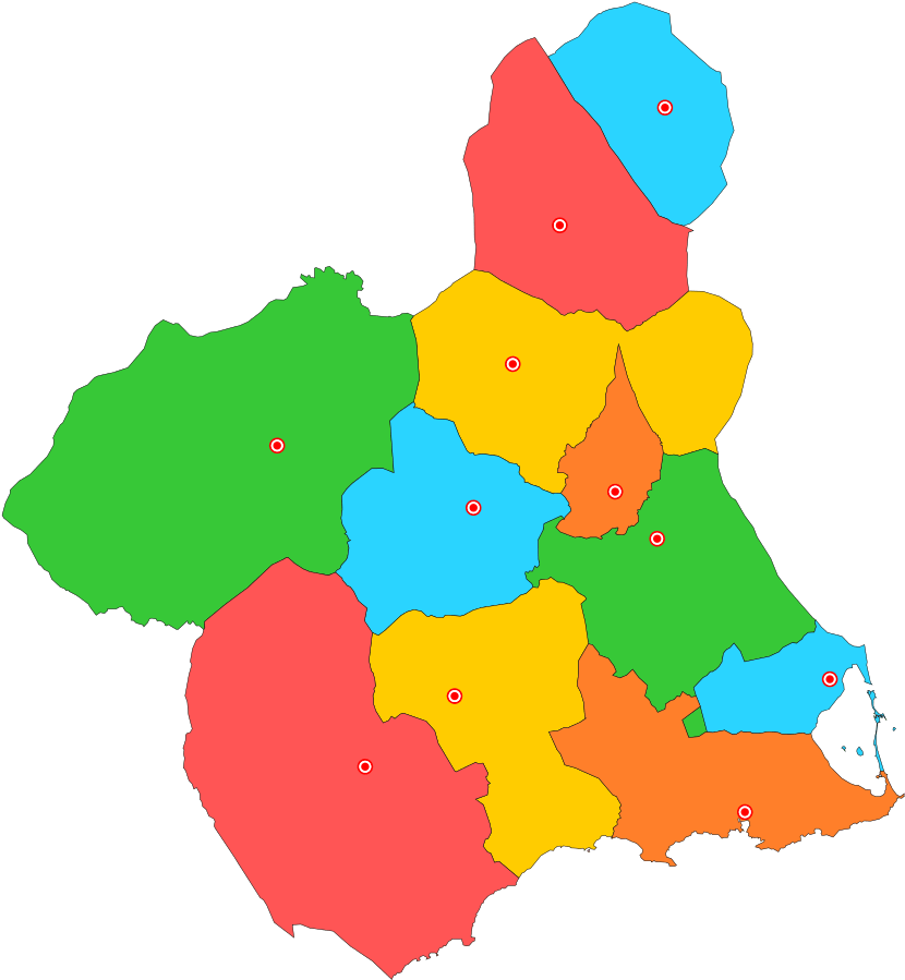 File Partidos Judiciales De Murcia - Murcia Flag Map (933x1024), Png Download