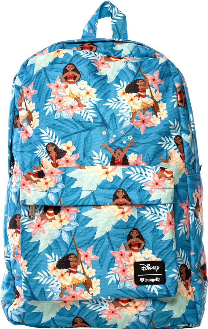 Loungefly Moana Floral Print Backpack - Garment Bag (1300x1300), Png Download