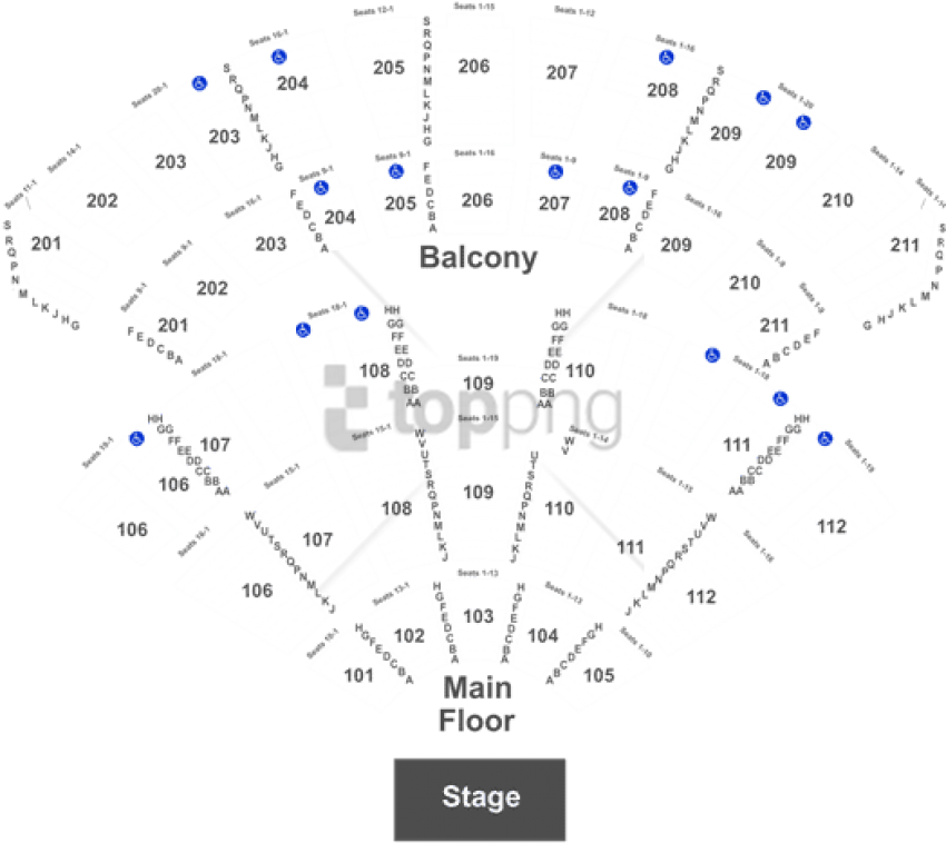 Free Png Download Seat Number Rosemont Theater Seating - Rosemont Theater Seating Chart Concert (850x758), Png Download