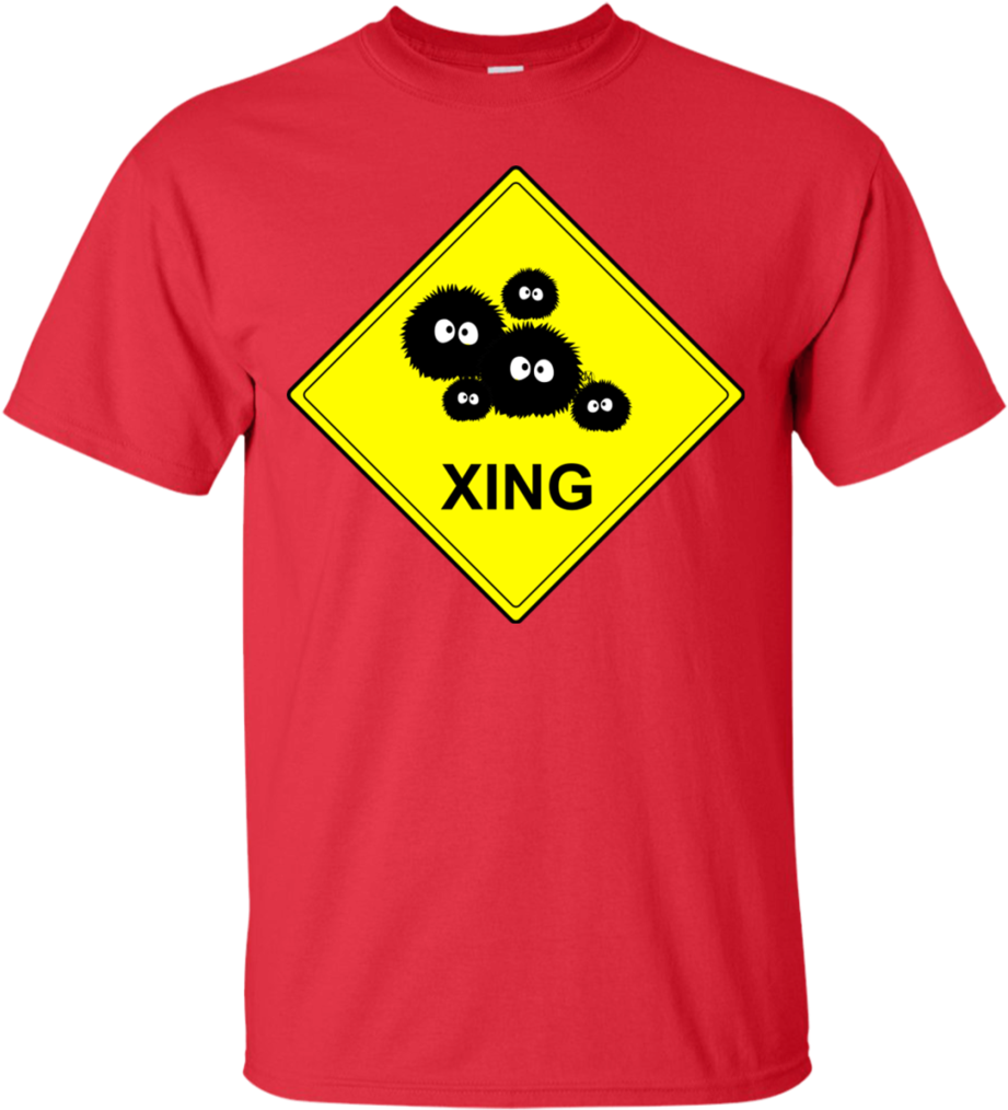 Soot Sprite Crossing Crossing T Shirt & Hoodie - Metal Sign (1024x1024), Png Download