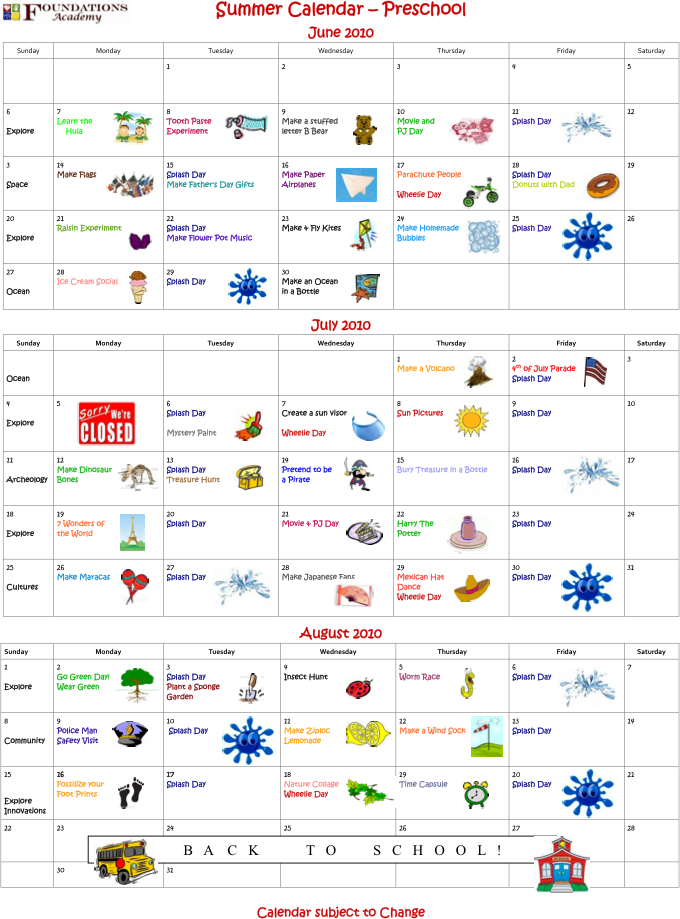 Preschool Calendar Now Available - Daycare Summer Camp Calendar (680x919), Png Download