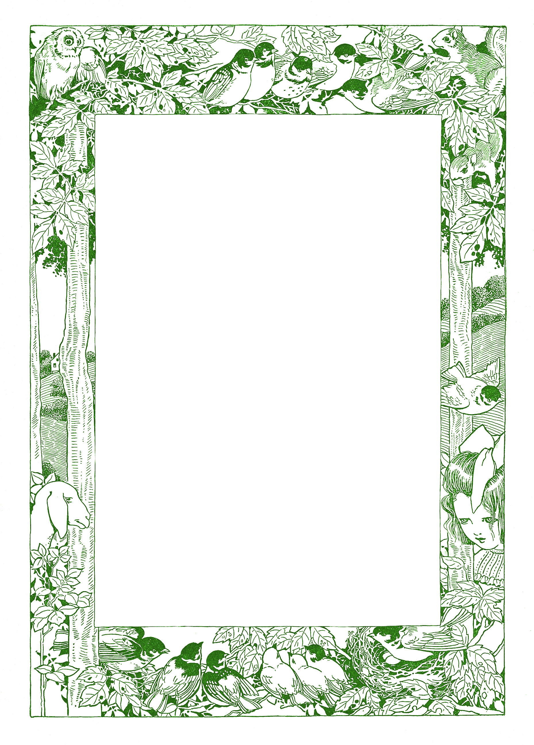 Woodland Clipart Free - Woodland Frame (1859x2592), Png Download