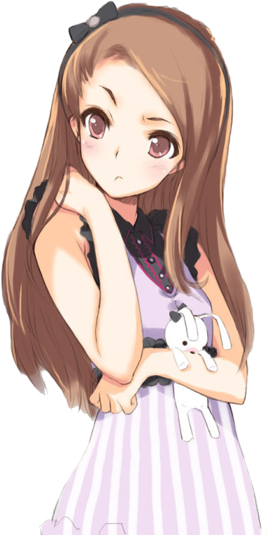 Chicas Png - Anime Girl With Light Brown Hair (460x767), Png Download