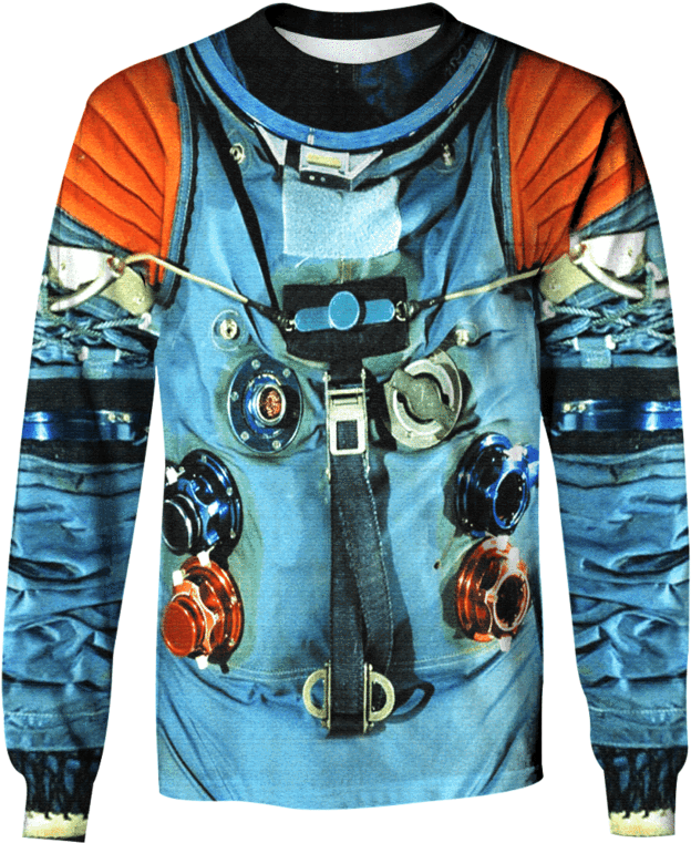 3d Astronaut Suit Full Print T Shirt - Long-sleeved T-shirt (800x799), Png Download