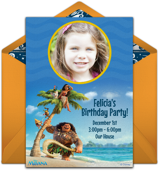 Moana Photo Online Invitation - Moana And Maui Background (650x650), Png Download