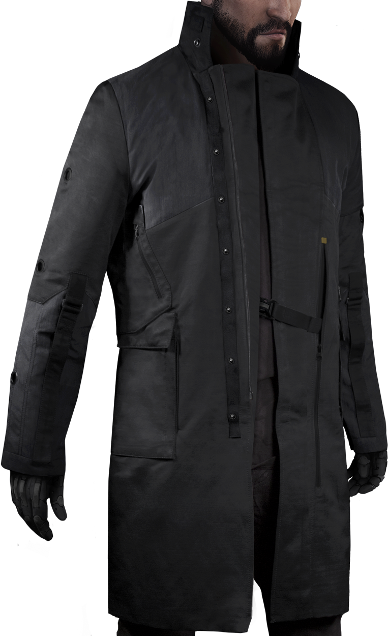 0 Limited Edition By - Acronym Adam Jensen Coat (763x1250), Png Download
