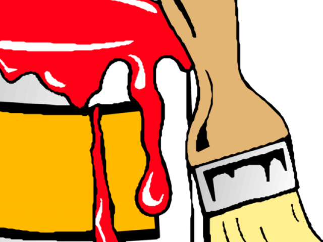 Brush Clipart Oil Paint - Clipart Paint Brush And Paints (640x480), Png Download
