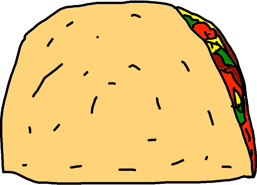 Clicker Taco - Drawing (872x628), Png Download