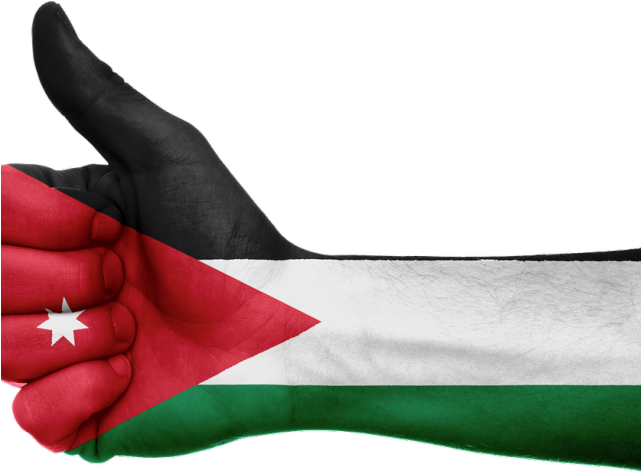 Drawn Jordania Hand - علم الاردن (640x480), Png Download