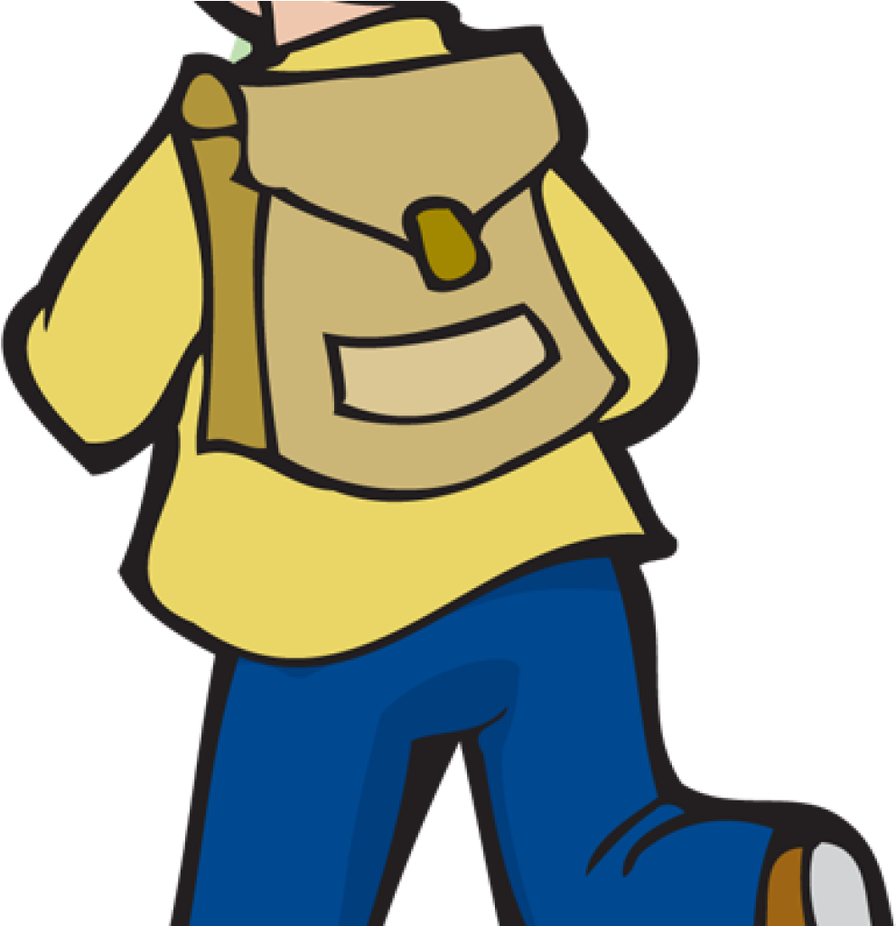 Go Clipart Go Clipart Free Free Go Cliparts Download - Boy With School Bag Clipart (992x1025), Png Download