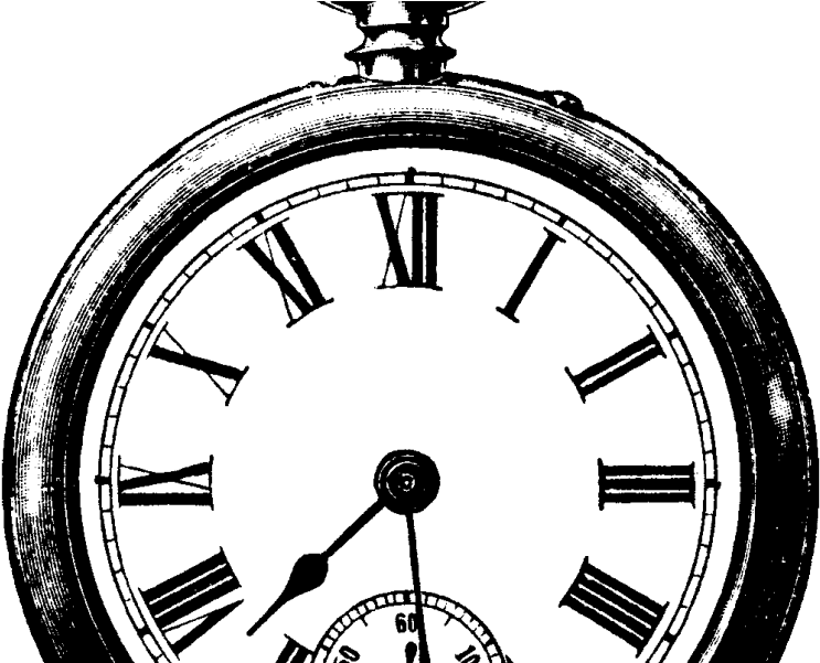 Svg Clock With Roman Numerals (1024x600), Png Download