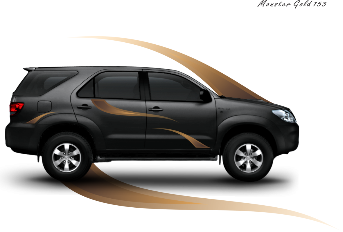 Universal Sticker Monster Gold Suitable For Any Car - Fortuner De Color Rojo (1181x800), Png Download