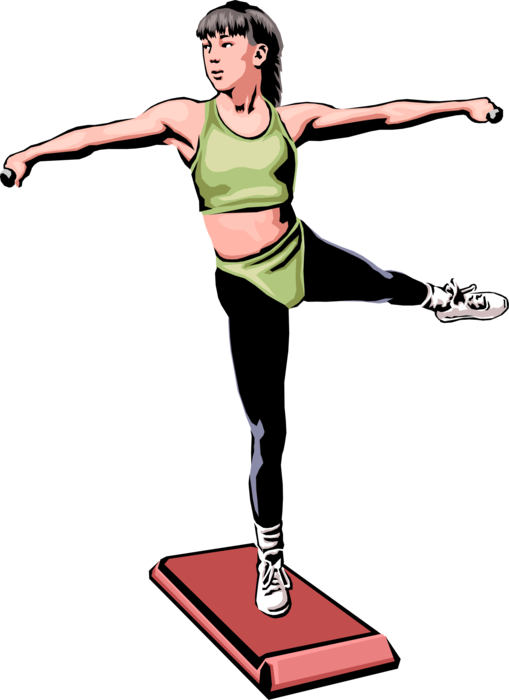 Vector Illustration Of Aerobics Physical Exercise Workout (509x700), Png Download