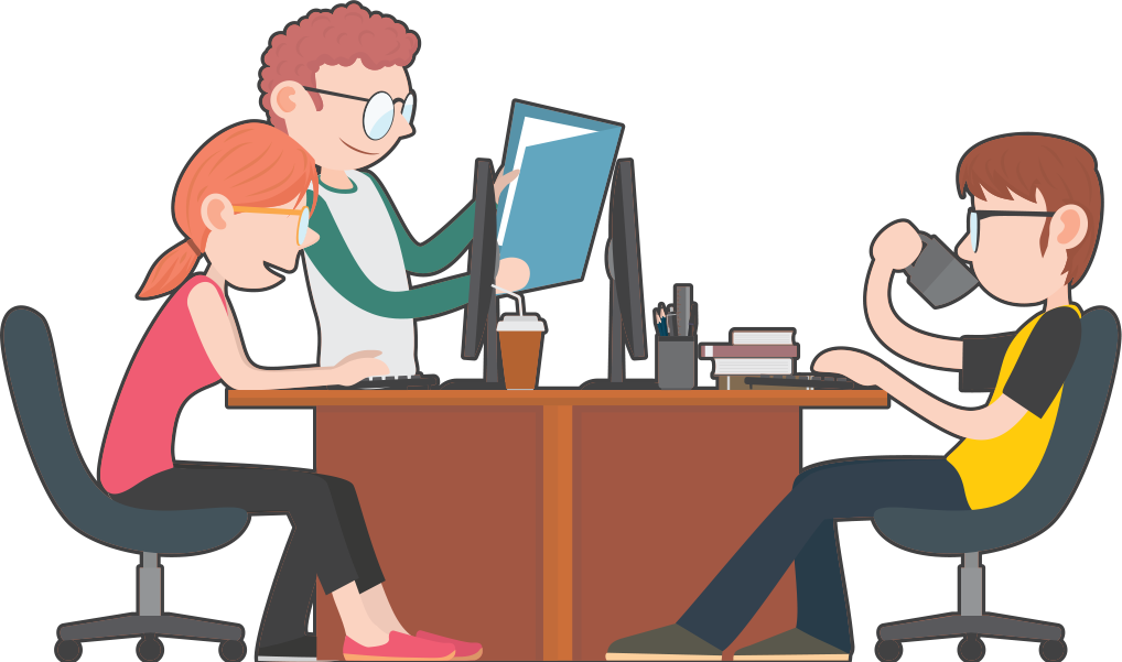 Career Pedagoge Learning Leads To Increased Responsibility - Computer Team Cartoon (1018x601), Png Download