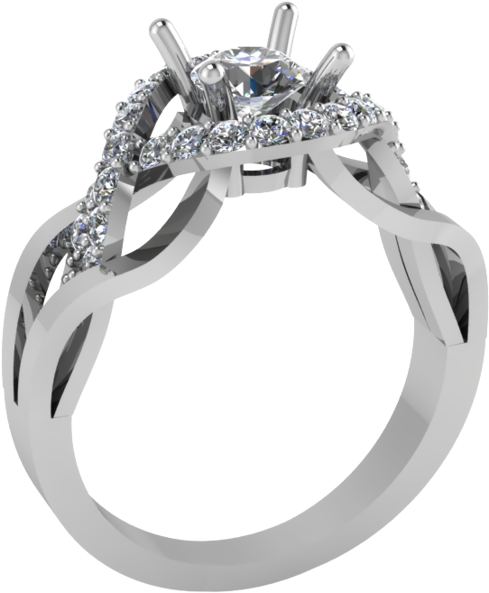 Jewelry Wedding Ring 2 3d Model 3d Printable Stl - Vera Wang Collection Engagement Rings Solitaire (960x720), Png Download
