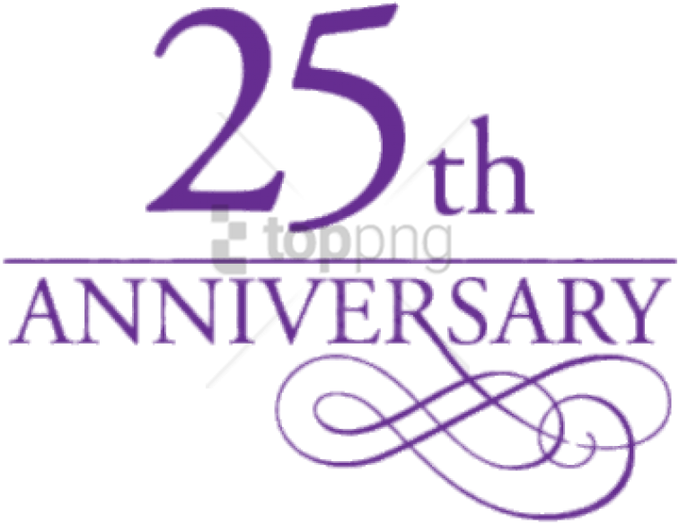 Free Png 25th Anniversary Purple Letters Png Image - 25th Wedding Anniversary Png (850x618), Png Download