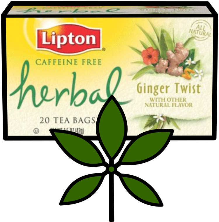 Lipton Herbal Tea Bags, Ginger Twist - Quietly Chamomile Tea Lipton (750x760), Png Download