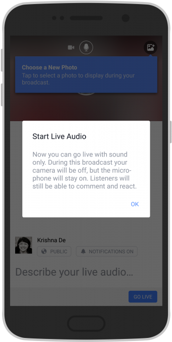 Facebook Live Audio On Android Start A Live Audio Stream - Smartphone (445x800), Png Download