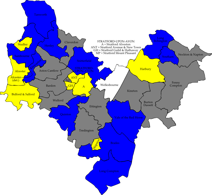Stratford-avon 2010 Election Map - Stratford Upon Avon District Council Map (696x640), Png Download