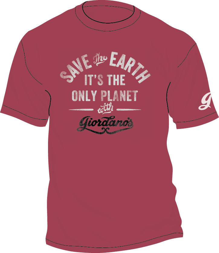 Save The Earth T-shirt - Giordano's Pizzeria (725x840), Png Download