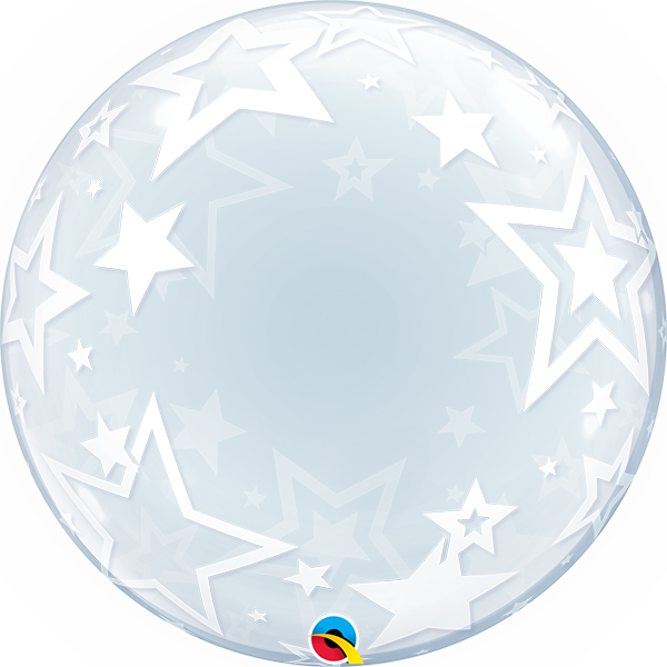 Details About Qualatex 24" Stylish Stars Deco Bubble - Stylish Stars Deco Bubble (600x600), Png Download
