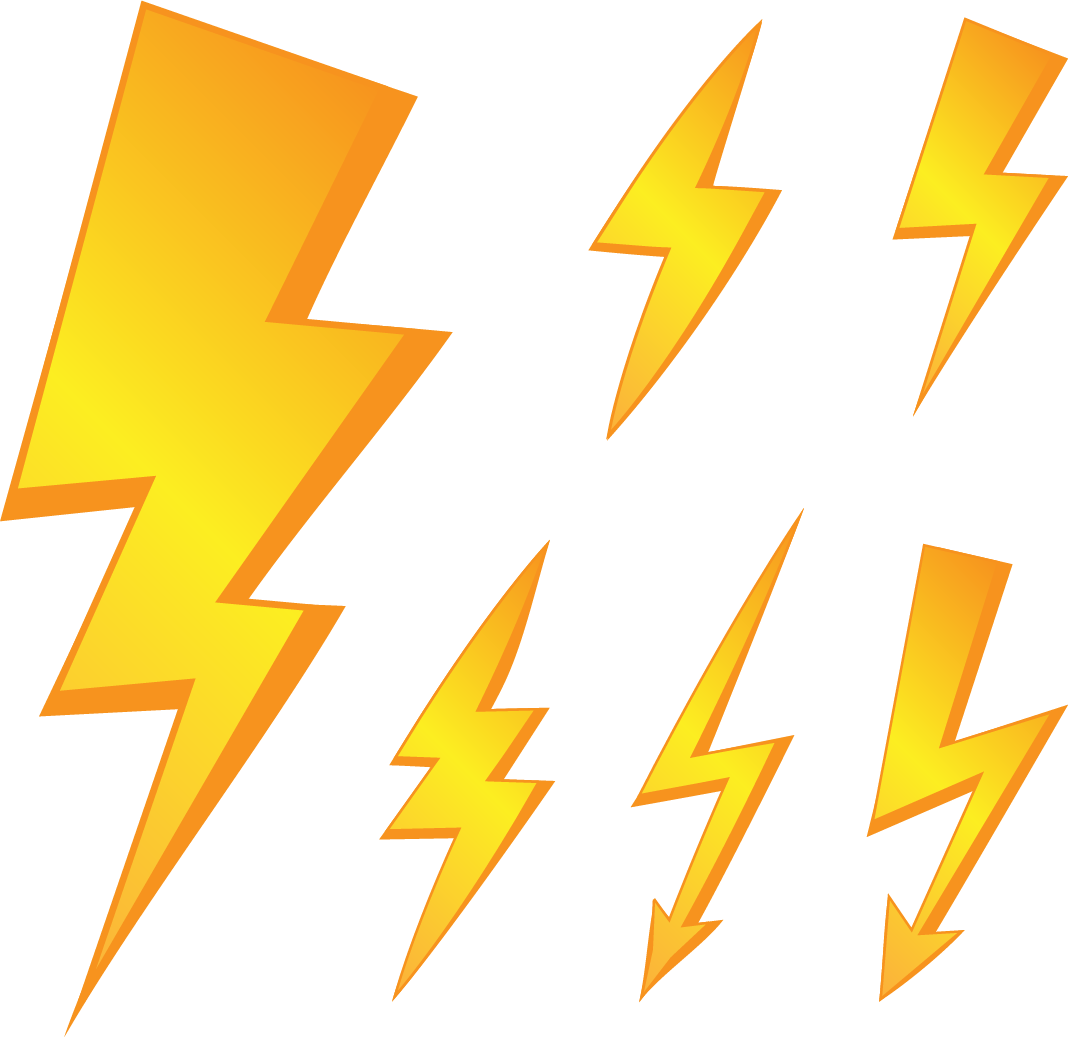 Lightning Vector Illustrator - สายฟ้า Png (1068x1037), Png Download