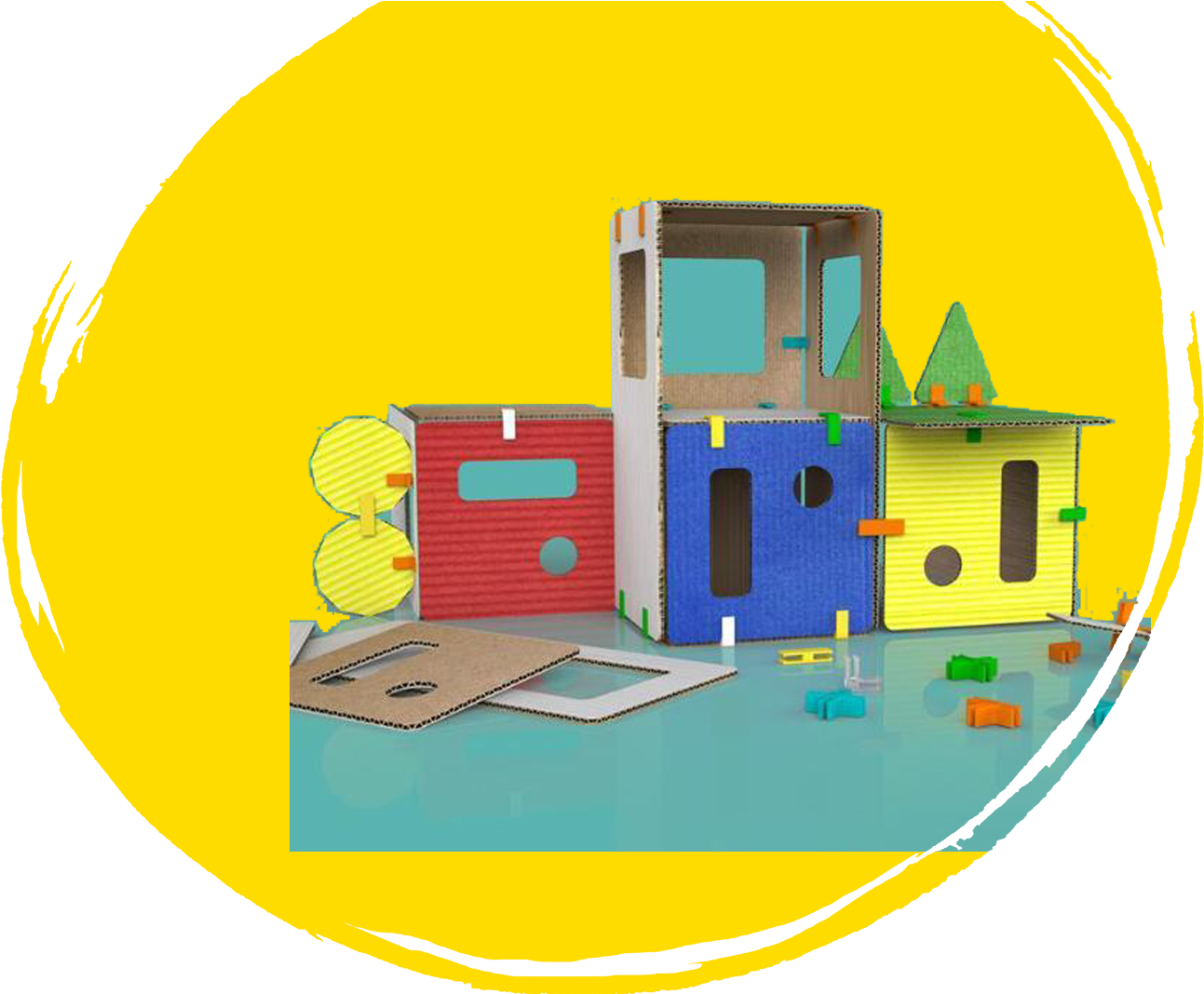 Kids Try Building With 3dux Design Kits At New Canaan - Circle (1327x1067), Png Download
