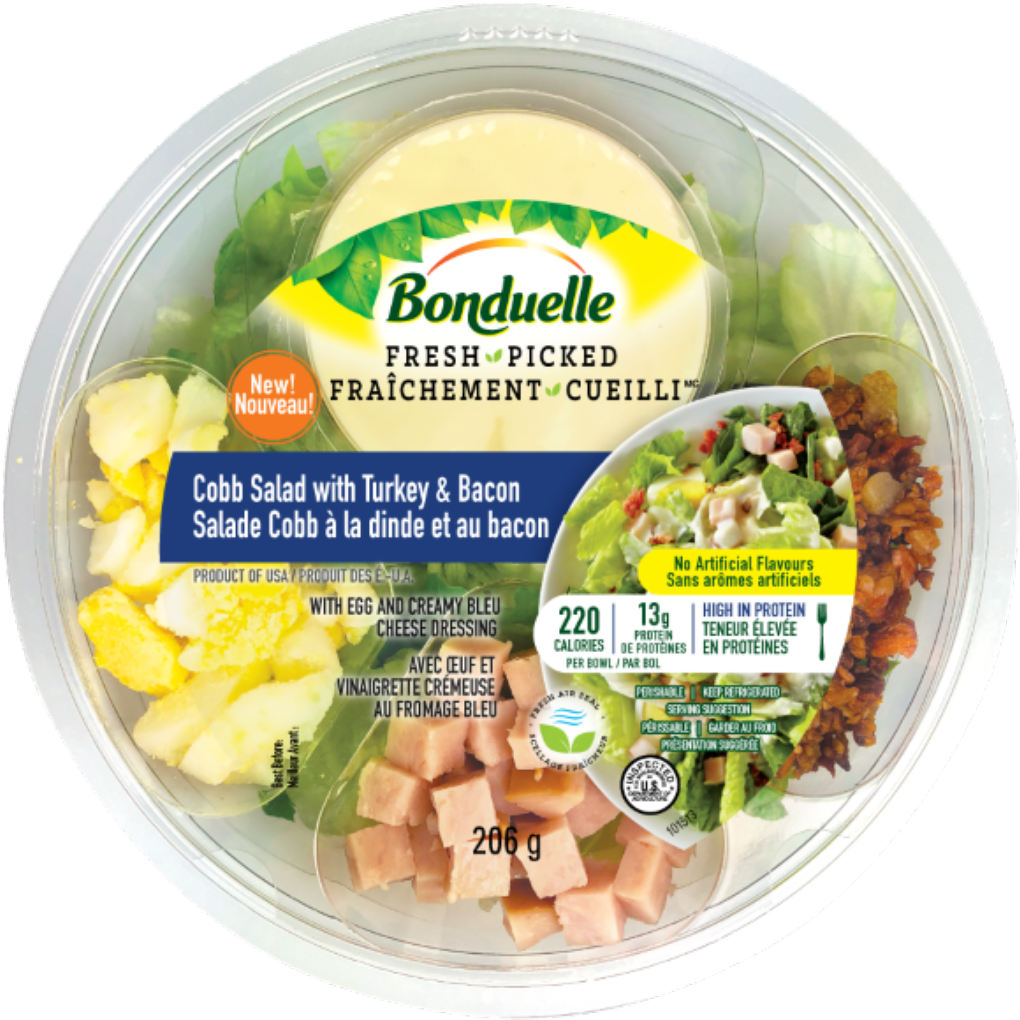 Cobb Salad With Turkey And Bacon - Bonduelle Salade (1033x1033), Png Download