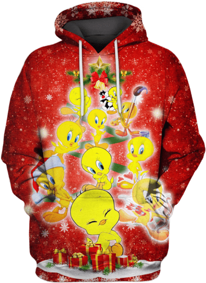 3d Tweety Bird Christmas Tshirt - Sweatshirt (600x599), Png Download