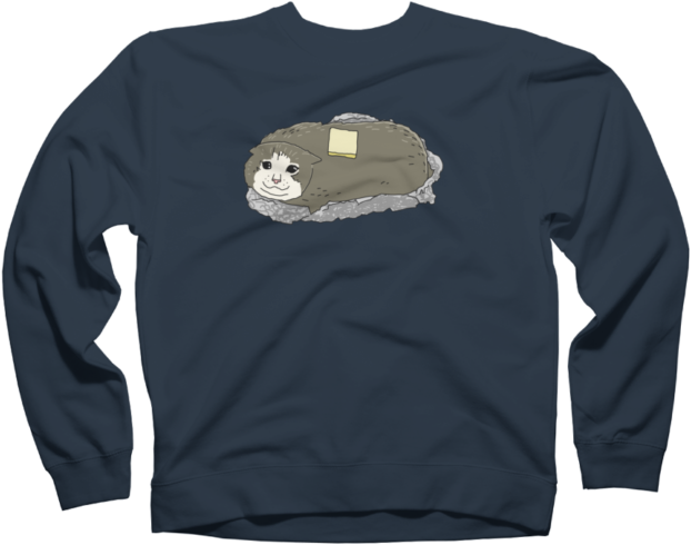 Baked Potato Kitty Sweatshirt - Pig New Year 2019 T Shirt Design (650x650), Png Download
