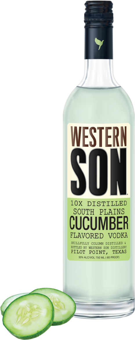 Cucumber - Calories - 49carbs - 0gsugar - 0g - Western Son Peach Vodka (1000x1286), Png Download