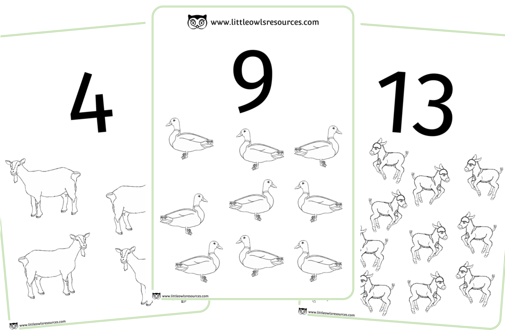 0-20 Count Farm Animals And Their Young - Early Years Foundation Stage (1000x667), Png Download