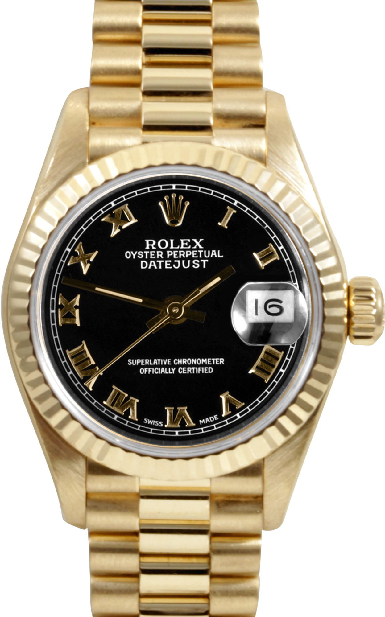 Gold Rolex Watches - Rolex Datejust Ladies Blue Dial (2000x2000), Png Download