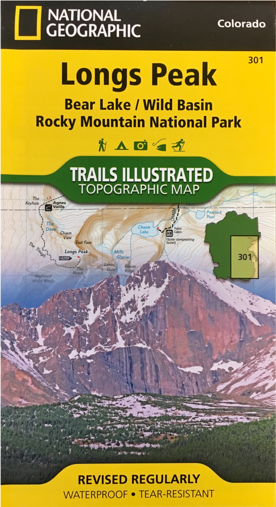 Shop - Longs Peak Map National Geographic (1000x1000), Png Download