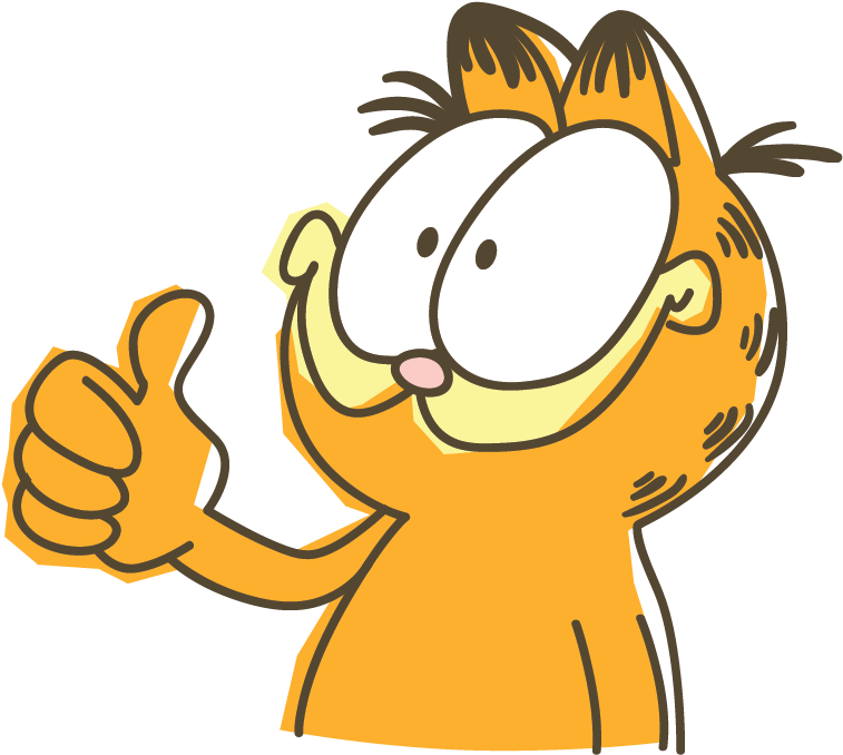 Garfield Line Messaging Sticker - Cartoon Garfield Thumbs Up (757x678), Png Download