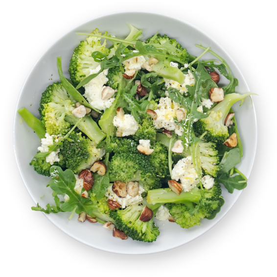 Dans Un Saladier, Ajoutez Les Brocolis, La Salade, - Caesar Salad (655x655), Png Download