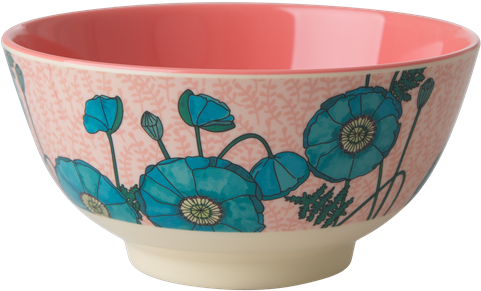 Poppy Melamine Rice Bowl - Bowl (600x600), Png Download