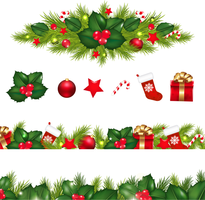 Decoration Border Christmas Garland Free Png Hq Clipart - Christmas Border Design Png (800x783), Png Download