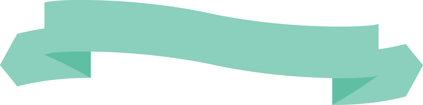 Light Green Blue Ribbon Banner Wave With Fold Wedge - Flag (1677x418), Png Download