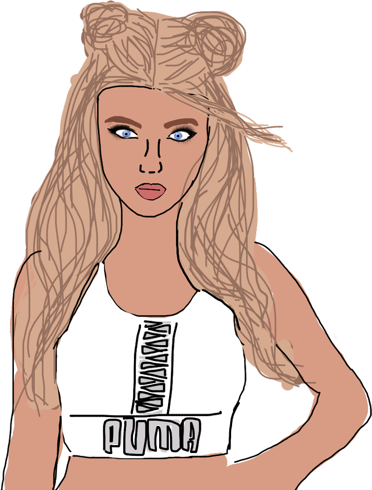 #freetoedit #loren #drawing #beech #puma #brand #blonde - Illustration (1024x1024), Png Download
