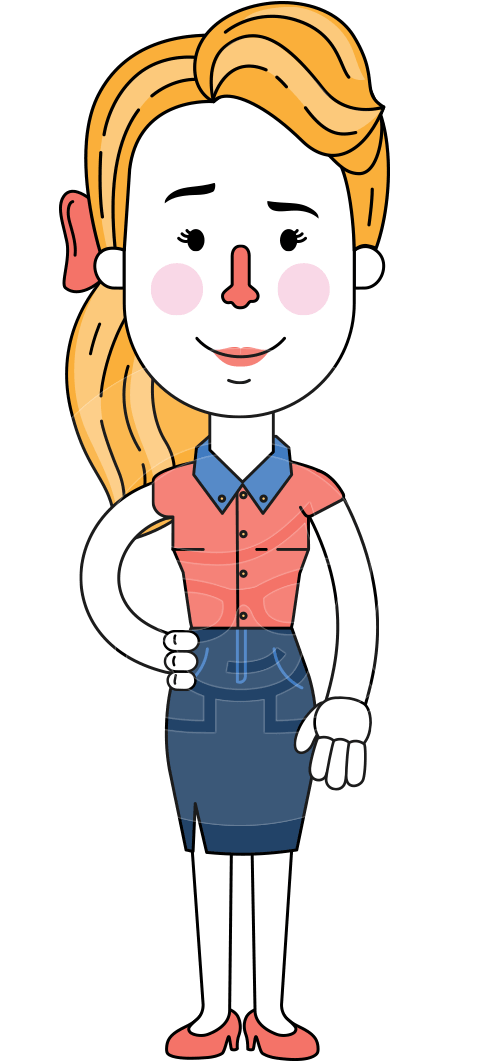 Geometry Blonde Girl Vector Character Design Aka Caitlyn - Cartoon (957x1060), Png Download