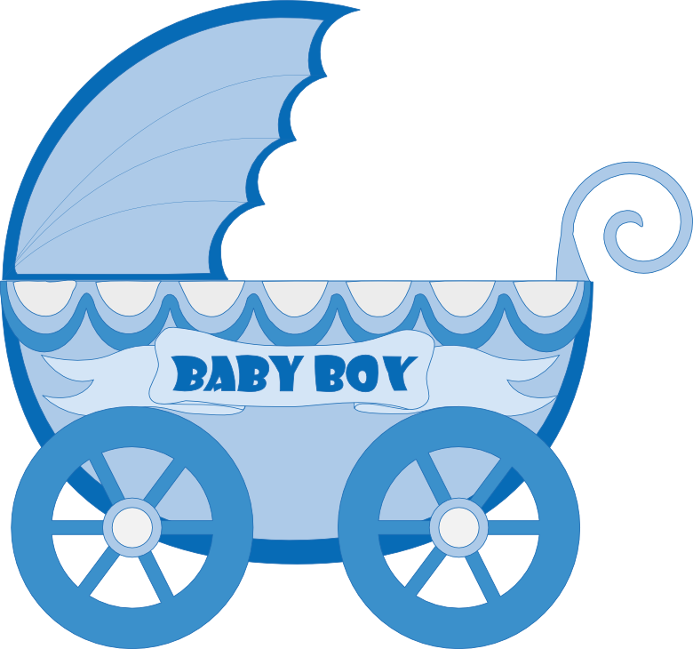 Kartki Free Ideas - Baby Stroller Clipart Blue (780x730), Png Download