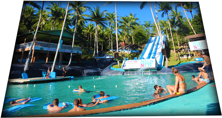 Deep Slide Pool Slip N Fly, Park Facilities - Water Park (808x489), Png Download